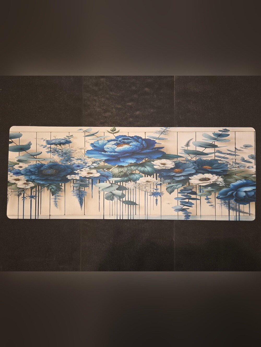 Blue Floral Anti Slip Mat -Pad - Unbranded